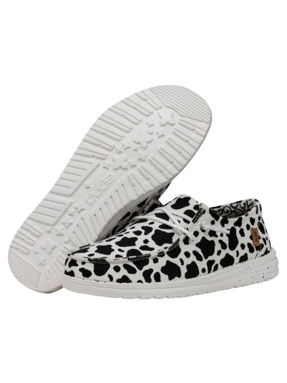 NWT Hey Dude Wendy 10 Milky Way Cow Print Black and White Slip On Shoes Loafers - Picture 4 of 16